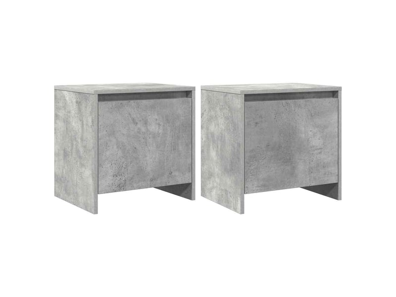  Lot de 2 tables de chevet - cabinet de chevet - table de nuit gris béton 45x34x44,5cm bois d’ingénierie  - Conforama A