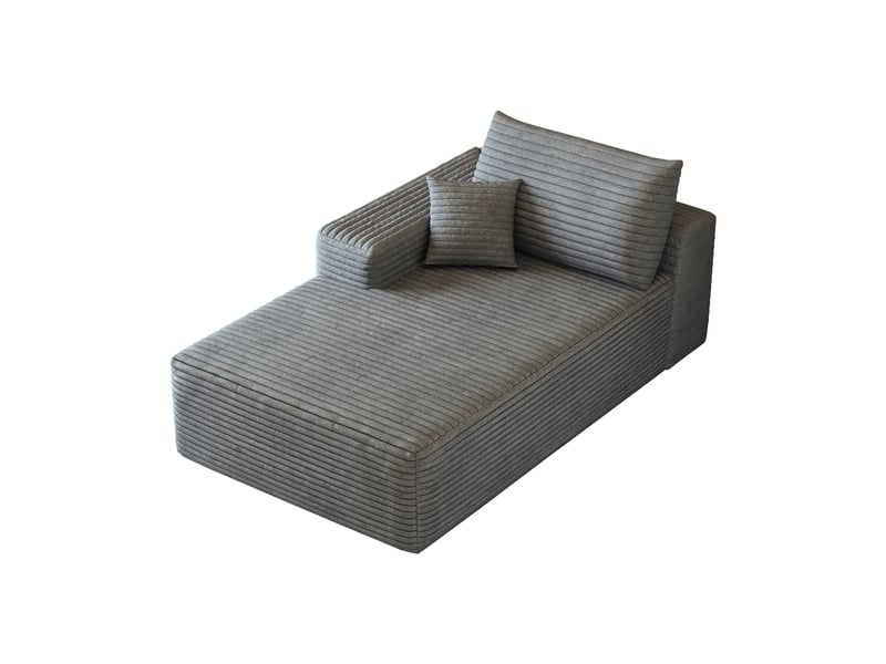 Canapé de salon, canapé pour séjour, gris, version gauche, mobilier pour espace de vie, pour salon et séjour - Conforama E
