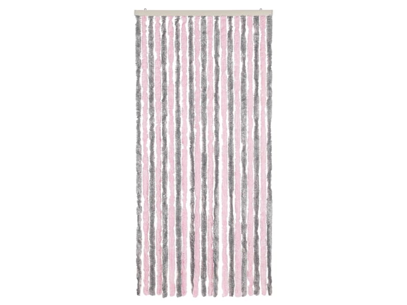 Rideau anti-mouches, moustiquaire gris argenté et rose 90x220 cm chenille cf43529  - Conforama C
