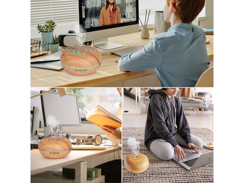  Diffuseur d'huiles essentielles pour maison, bureau et chambre – grain de bois clair  - Conforama D