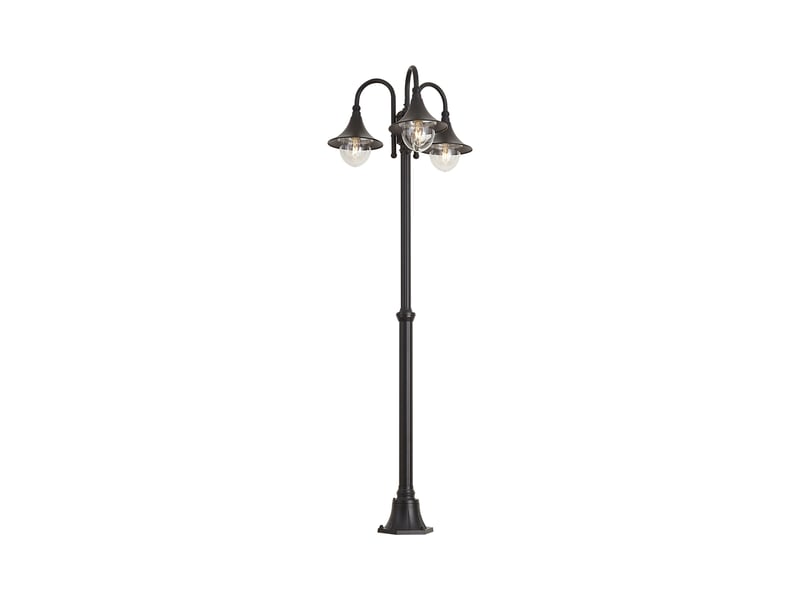 Lanterne d'extérieur classique noire 200cm 3 lumières ip44 - daphne  - Conforama E
