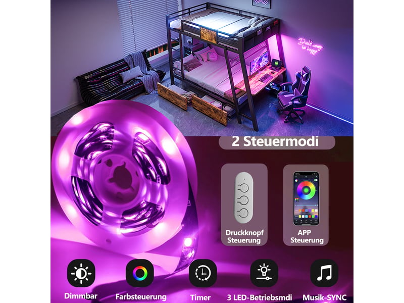 Lit superposé gaming 140x200 cm, bureau intégré, led réglables, prises, usb et usb-c, échelle et rangements, métal et mdf, noir OMNIGLINT TRADING LTD - Conforama E