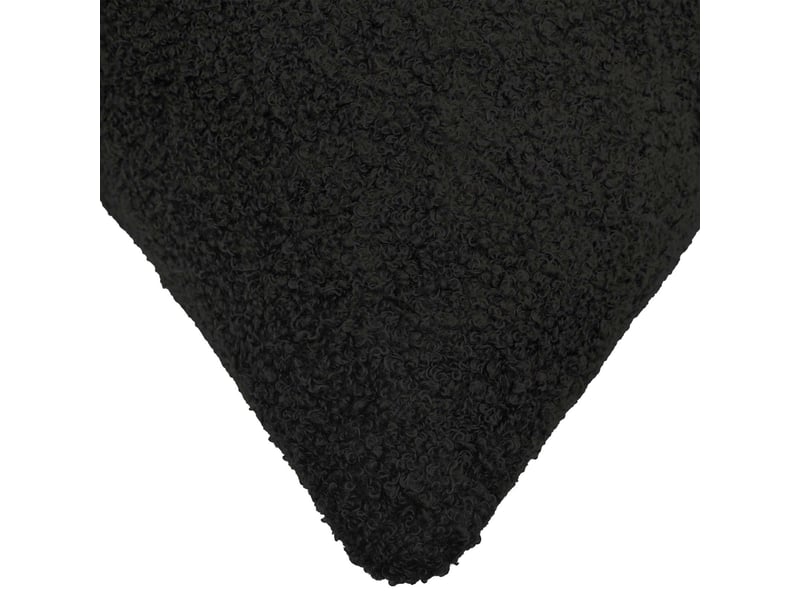 Lot de 2 housses de coussin heerlen noir 30 x 50 cm bouclé cf49463 - Conforama D