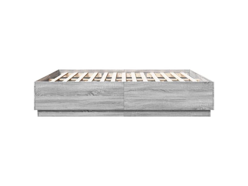  Lit double- lit adulte -  cadre de lit sans matelas sonoma gris 200x200 cm  - Conforama D