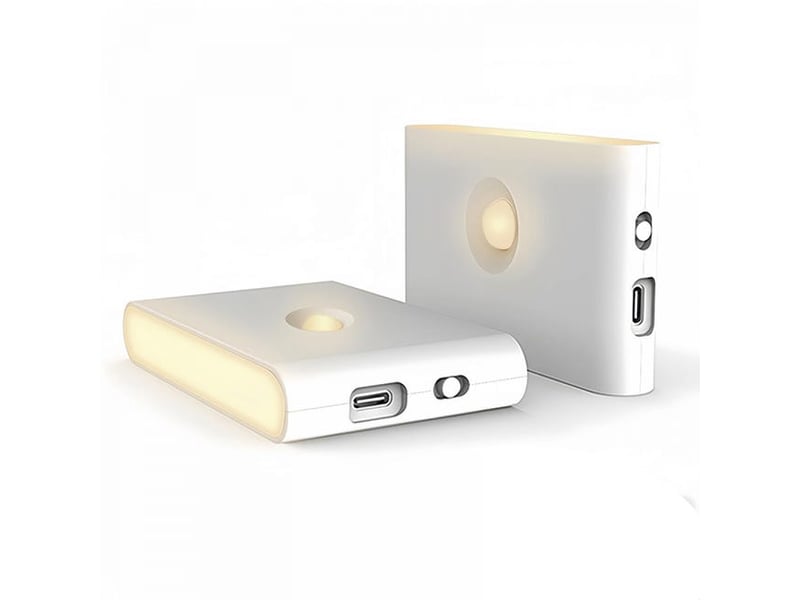  Veilleuse led avec détecteur de mouvement, lampe led pour armoire, à capteur rechargeable par usb, design magnétique, blanc HRC0003976LY - Conforama A