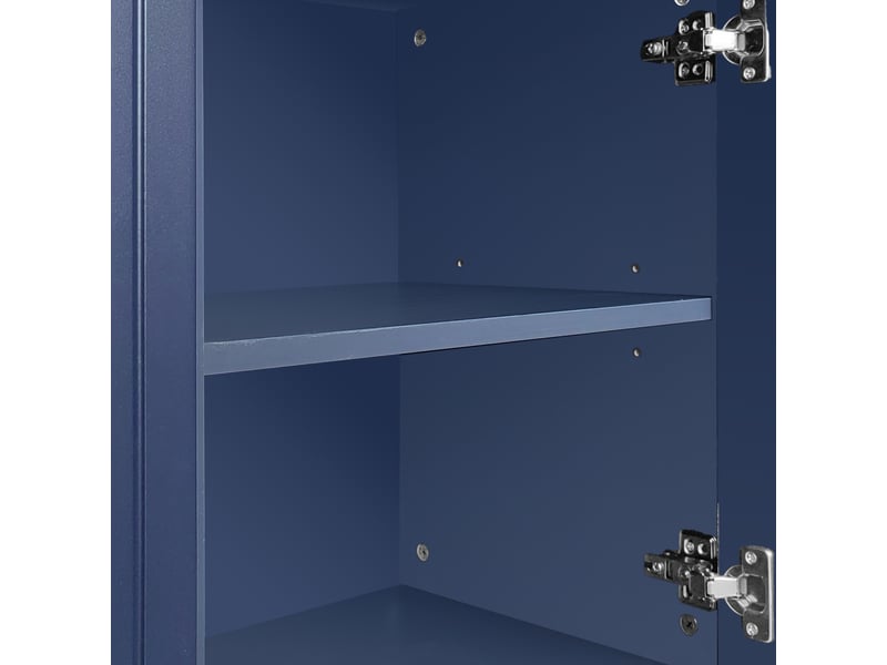  Buffet 3 portes bleu marine, meuble de rangement moderne en mdf avec étagères réglables pour cuisine et salle à manger  - Conforama W