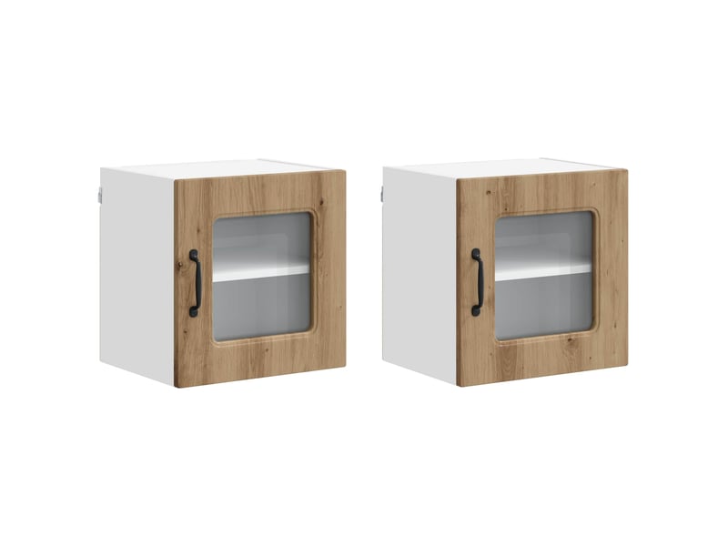 Meuble mural de cuisine | armoire de cuisine 2 pcs chêne artisanal shl8160 - Conforama A