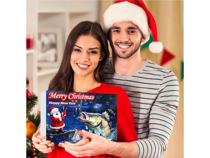  Calendrier de l’avent pêche 2026, 24 jours de leurres, kit de pêche pour eau douce et salée, cadeau de noël homme  - Conforama C