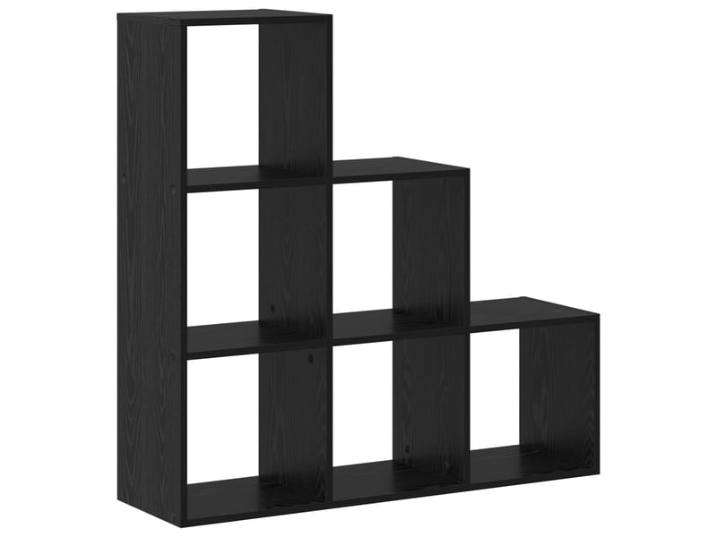  Cloison bibliothèque, meuble de rangement 6 niveaux 99 x 29 x 99 cm chêne noir  - Conforama A