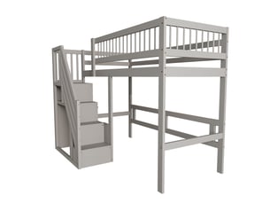 Lit mezzanine 90x200 cm C-CRAFTLINK coloris gris
