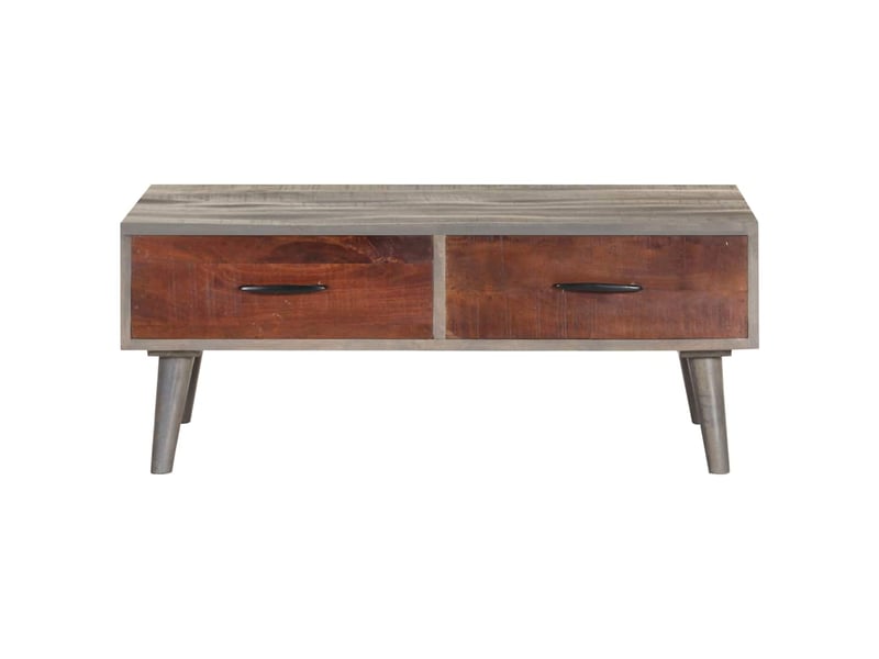  Table basse - table de salon - table à thé gris 100x60x40 cm bois massif de manguier brut  - Conforama C