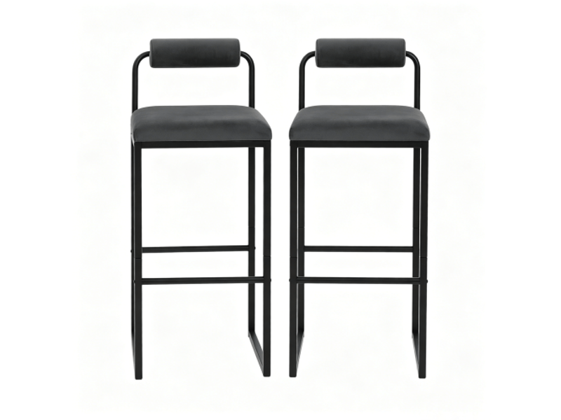  Tabourets de cuisine modernes avec dossier - ensemble de 2, pour bar et café  - Conforama A