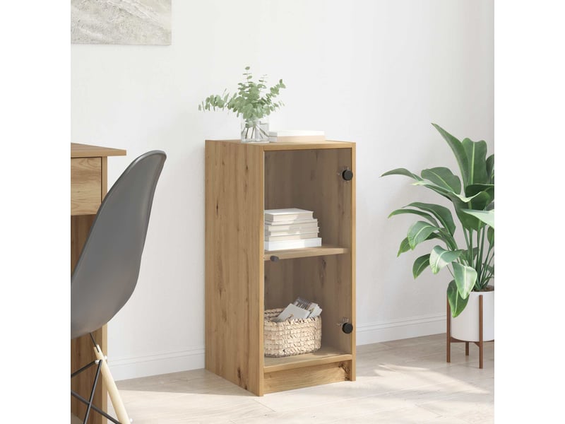  Buffet - bahut - meuble de rangement chêne artisanal 35 x 37 x 76 cm bois d'ingénierie  - Conforama B