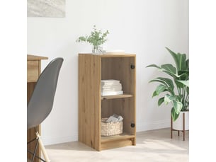 Buffet - bahut - meuble de rangement chêne artisanal 35 x 37 x 76 cm bois d'ingénierie