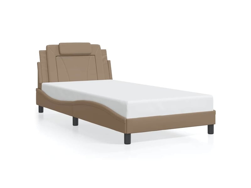 Lit simple- lit adulte - cadre de lit viana sans matelas cappuccino 100x200 cm similicuir - Conforama A