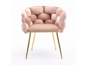 Fauteuil fixe <strong>OKMYHOME</strong> <strong></strong> Velours rose vendu A l'unité