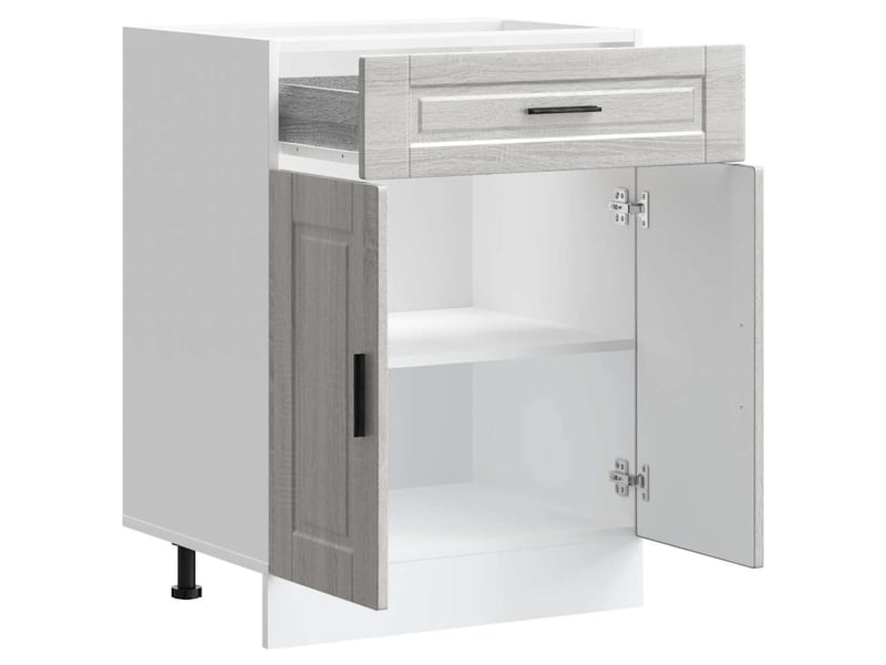 Meuble de rangement, armoire de cuisine porto sonoma gris bois d'ingénierie shl5437 - Conforama E