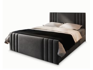 Lit avec rangement 160x200 cm MASSENO coloris gris