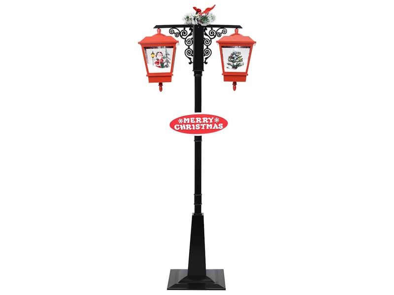  Lampadaire de noël avec père noël noir et rouge 81x40x188cm pvc  - Conforama C