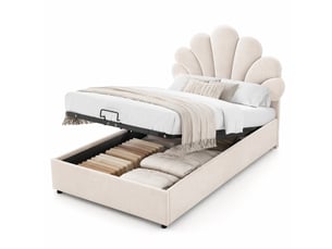 Lit coffre 90x200 cm STILVORA coloris beige