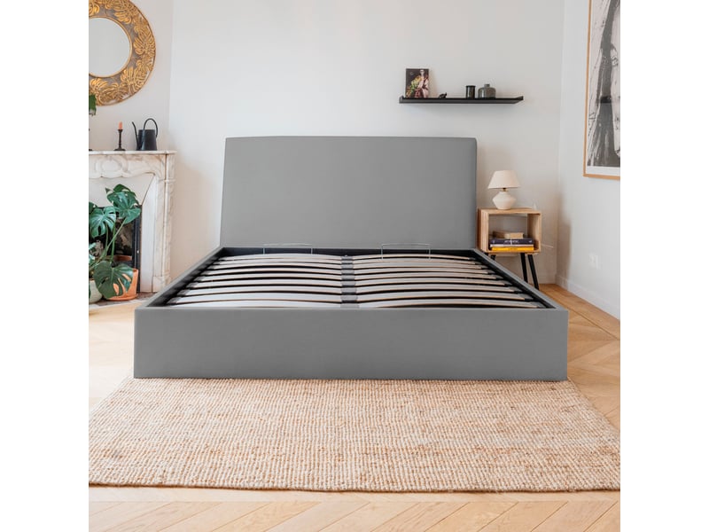  Lit coffre 140x190cm - anthracite - collection emma - morphea  - Conforama B
