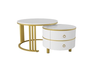 Table basse rond(e) coloris blanc <strong></strong> <strong></strong>