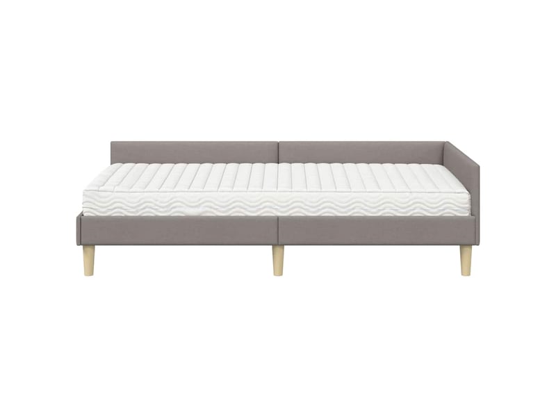  Lit adulte, lit simple, cadre de lit d'angle avec matelas autre 2 pièces taupe tissu cf6776  - Conforama E