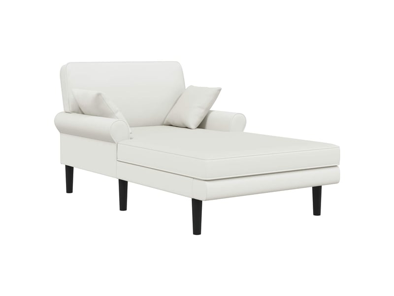 Chaise longue, chaise de salon blanc simili cuir cf28533 - Conforama B