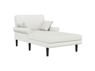 Chaise longue, chaise de salon blanc simili cuir cf28533