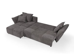 Canapé d'angle réversible fixe DECO IN PARIS SF771-ANG-GRI 5 places Velours gris