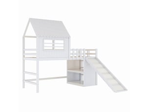Lit mezzanine 90x200 cm REDOM   coloris blanc