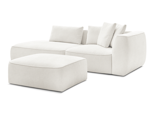 Canapé droit fixe BOBOCHIC LEOPOLD 4 places Tissu blanc