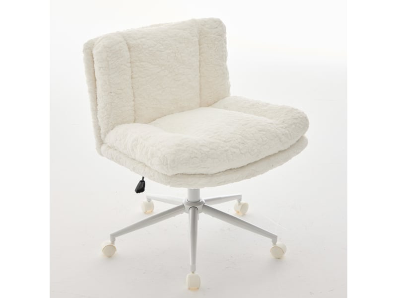  Chaise de bureau pivotante et réglable crème, piètement en métal W3223P403708 - Conforama B