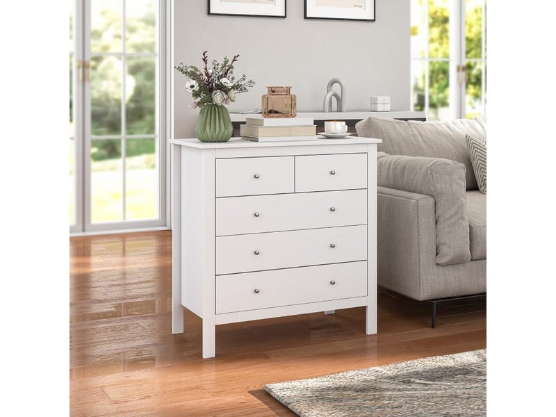  Commode, buffet, ouverturefermeture silencieuse, dispositif anti-basculement, 79 x 39,5 x 80,5 cm, blanc  - Conforama B