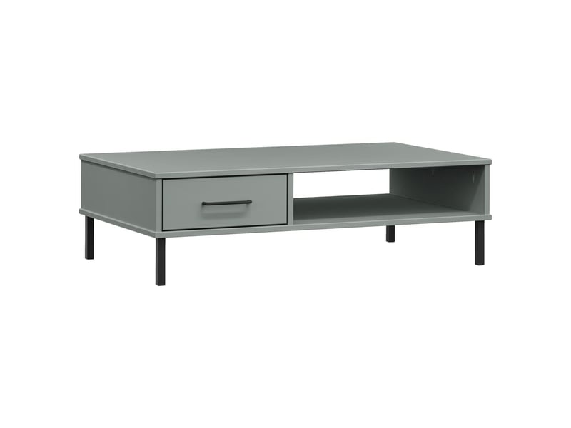  Table basse | table d'appoint salon avec pieds en métal gris bois pin massif oslo  - Conforama A