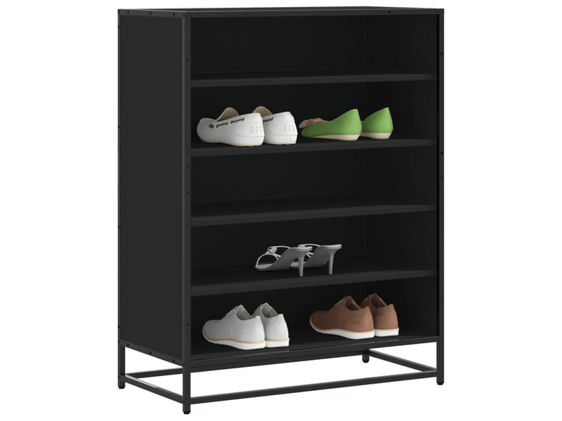  Armoire à chaussures noir 75x38x97,5 cm bois d'ingénierie métal shl5961  - Conforama B