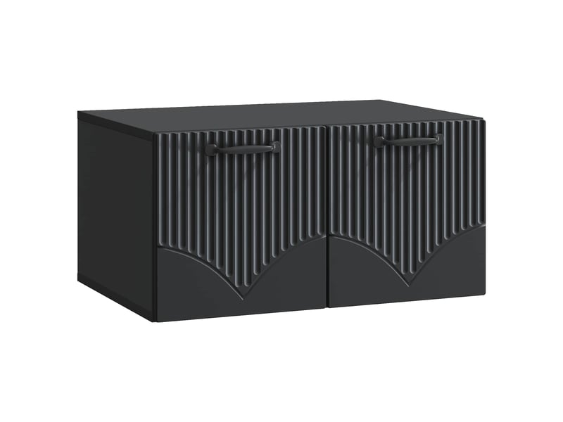 Meuble tv - banc tv - meuble de rangement mural noir 59,5 x 41 x 30 cm bois d'ingénierie - Conforama A