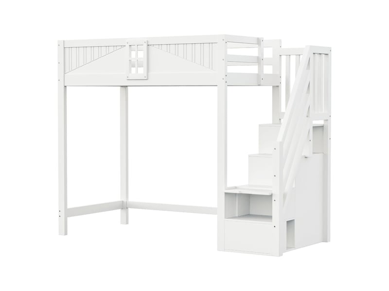Lit mezzanine 90x200, sécurité renforcée lit mezzanine enfant, structure bois massif - Conforama D