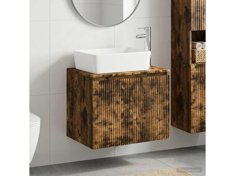  Ensemble de mobilier de salle de bain chêne fumé cf64637  - Conforama B