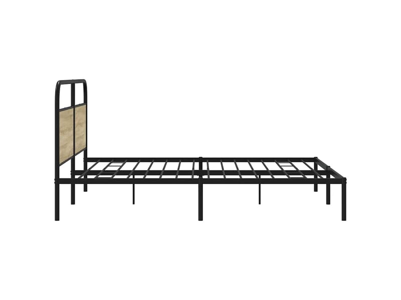  Lit double- lit adulte -  cadre de lit en métal sans matelas chêne sonoma 200x200 cm  - Conforama D