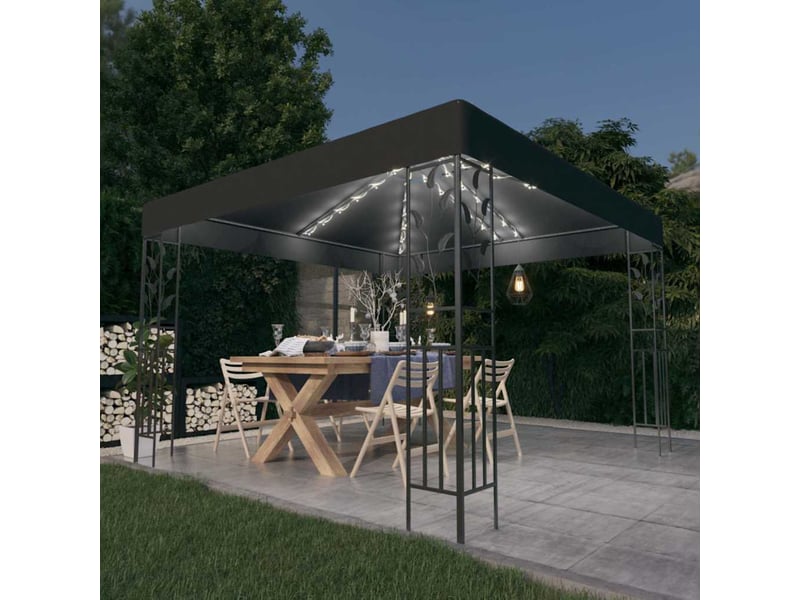  Tonnelle avec guirlande lumineuse à led 3x3 m anthracite cf62462  - Conforama B