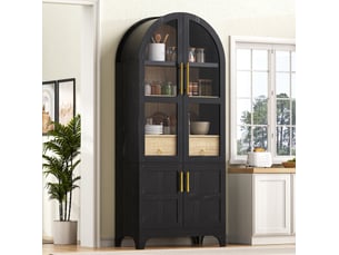 Buffet 4 porte(s)  1 tiroir(s) <strong>HAVRYA</strong> <strong></strong> - 76 cm coloris noir 