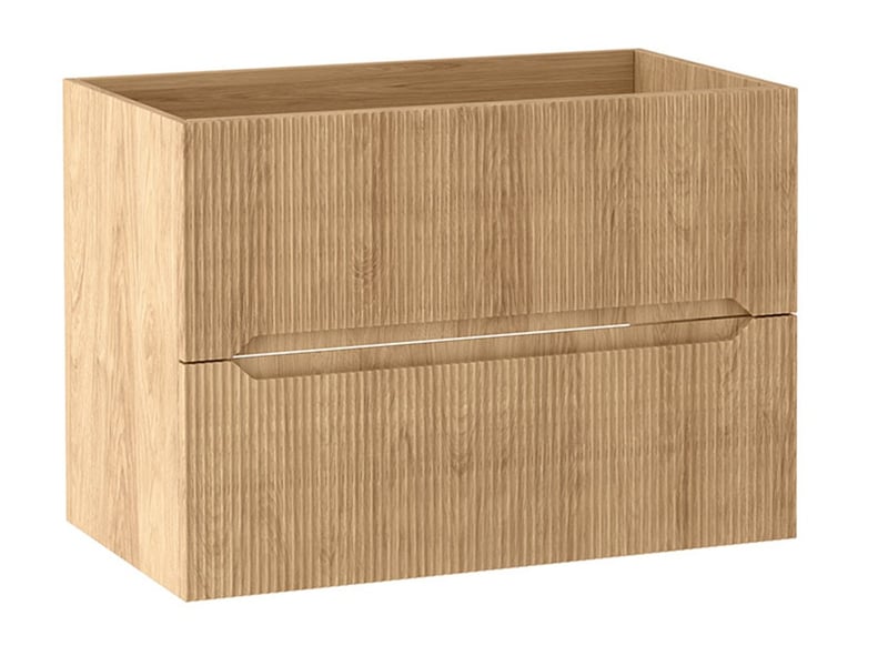  Meuble sous vasque suspendu novo effet chêne hikora 80 cm  - Conforama A