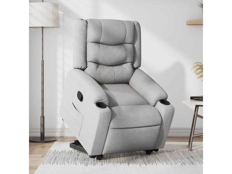  Fauteuil inclinable, fauteuil salon gris clair tissu shl13504  - Conforama B