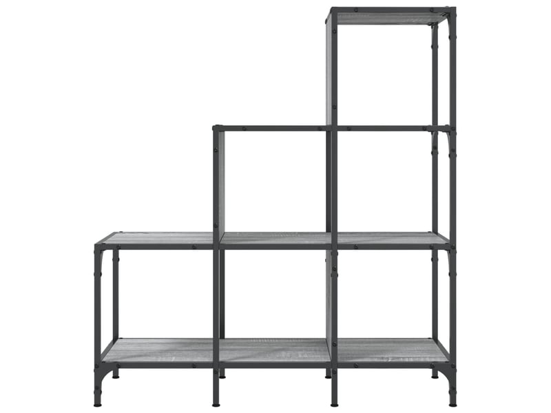  Bibliothèque, meuble de rangement salon sonoma gris 92x30x102 cm bois ingénierie et métal  - Conforama E