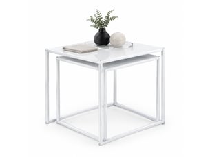 Table basse carré(e) coloris blanc <strong>WISHDOR</strong> <strong></strong> - 40 cmx35 cm