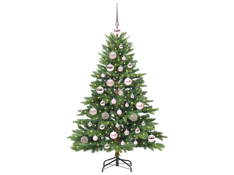 Sapin de noël artificiel, arbre de noël avec 150 led vert 120 cm pe et pvc shl7883 - Conforama C
