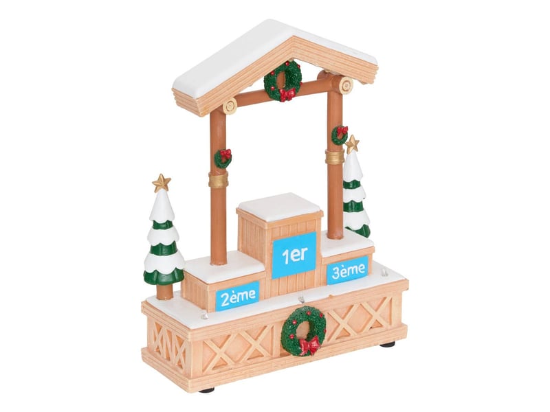  Podium de ski lumineux de village de noël 8 led à piles  - Conforama A