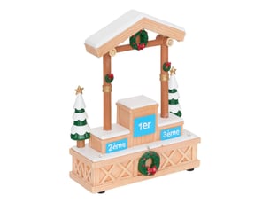 Podium de ski lumineux de village de noël 8 led à piles