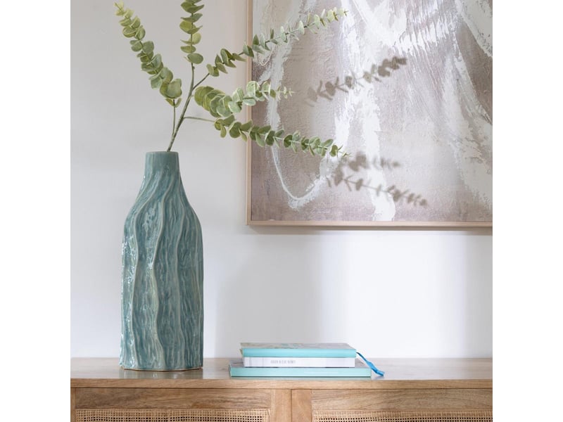  Vase bouteille en porcelaine richard 42cm bleu  - Conforama C